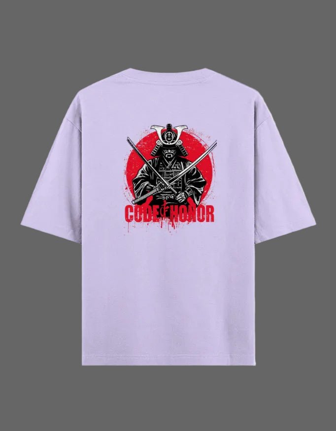 Code of Honour Oversized T-Shirt – Samurai Edition | 240 GSM Premium Cotton - | Shivors