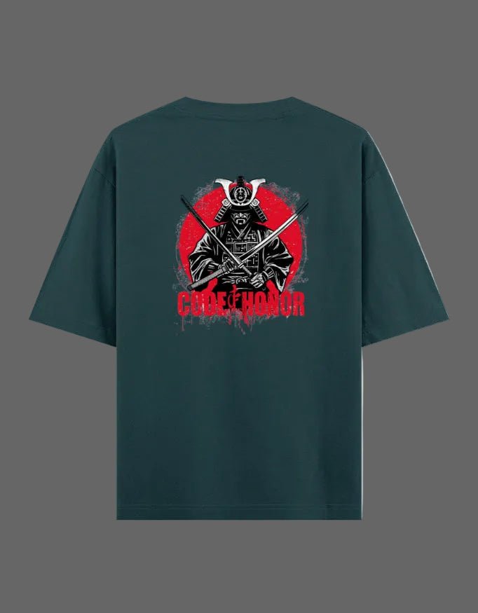Code of Honour Oversized T-Shirt – Samurai Edition | 240 GSM Premium Cotton - | Shivors
