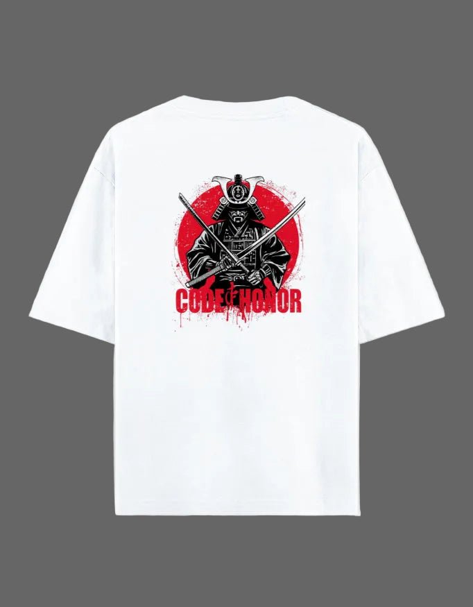 Code of Honour Oversized T-Shirt – Samurai Edition | 240 GSM Premium Cotton - | Shivors
