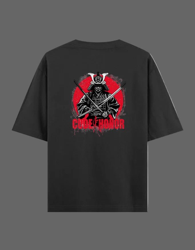 Code of Honour Oversized T-Shirt – Samurai Edition | 240 GSM Premium Cotton - | Shivors