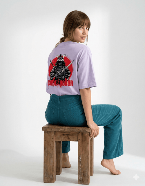 Code of Honour Oversized T-Shirt – Samurai Edition | 240 GSM Premium Cotton - | Shivors
