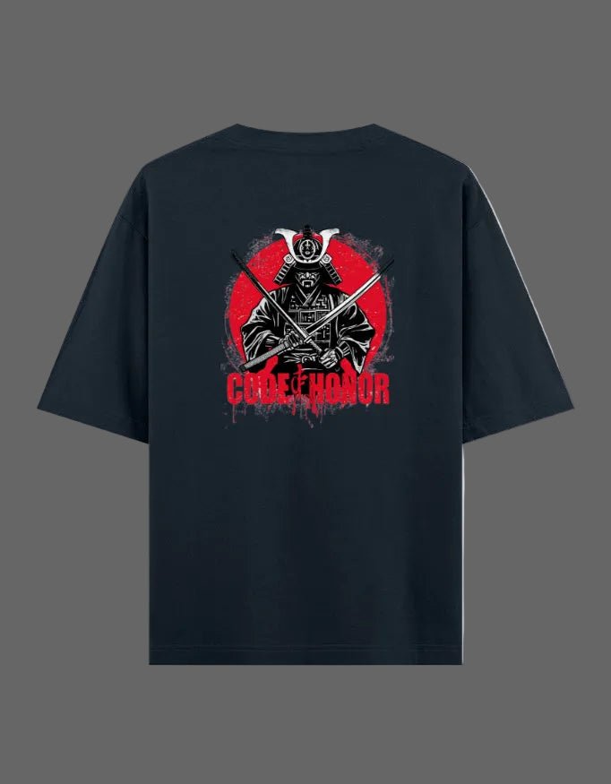 Code of Honour Oversized T-Shirt – Samurai Edition | 240 GSM Premium Cotton - | Shivors