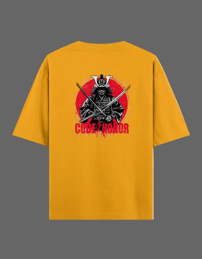 Code of Honour Oversized T-Shirt – Samurai Edition | 240 GSM Premium Cotton - | Shivors