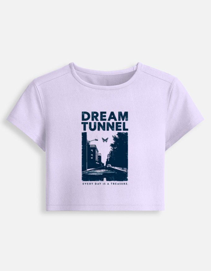 Dream Tunnel Baby Tee – Aesthetic Edition | 240 GSM Crop Top - | Shivors