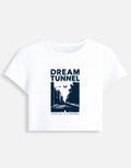 Dream Tunnel Baby Tee – Aesthetic Edition | 240 GSM Crop Top - | Shivors