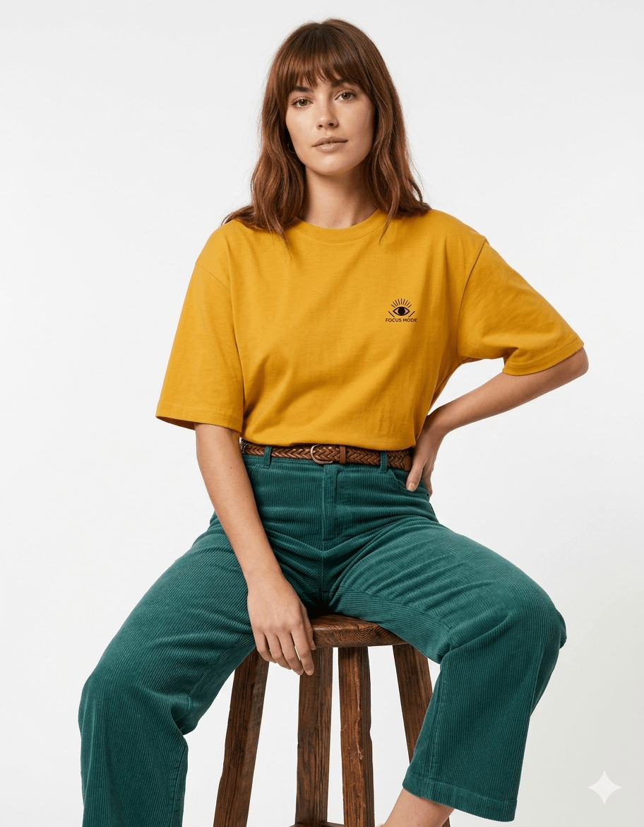 Focus Mode Oversized T-Shirt – Eye Graphic | 240 GSM Premium Cotton - | Shivors