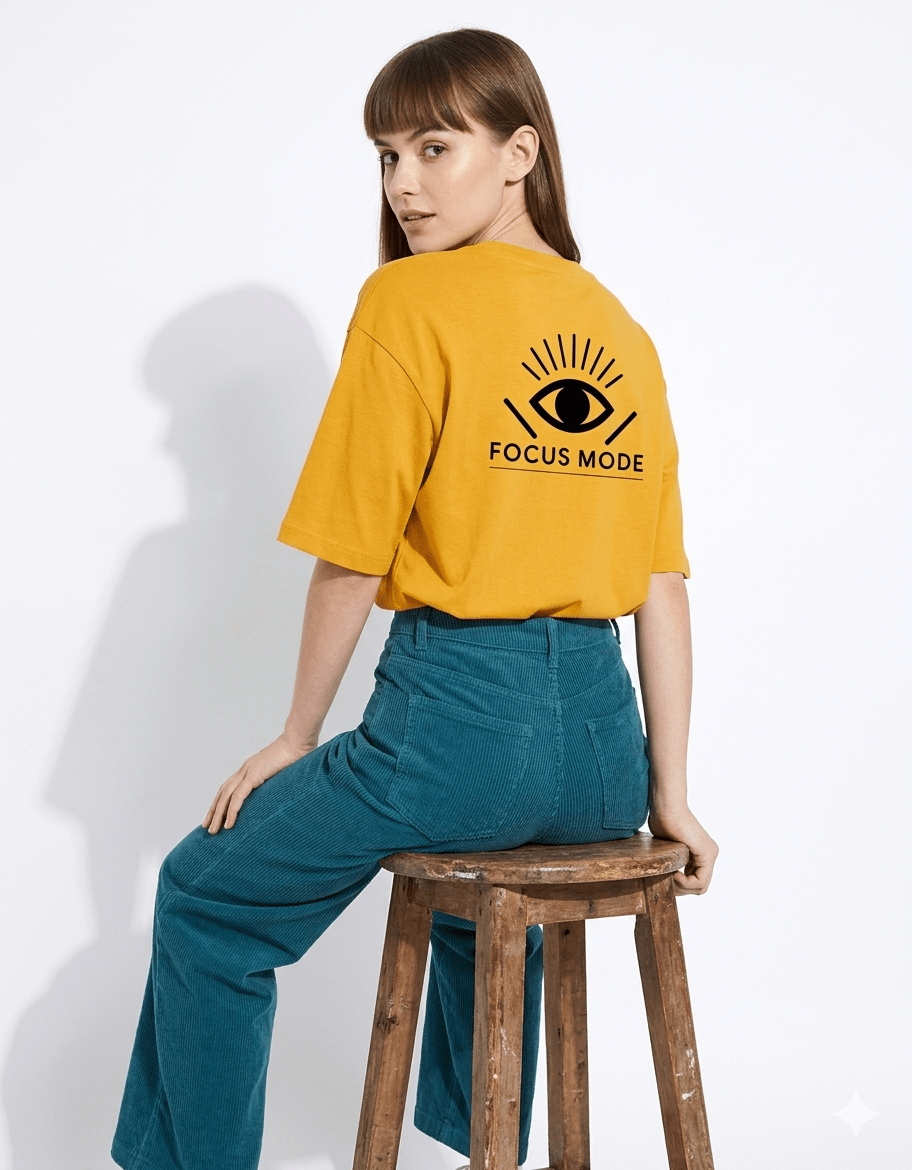 Focus Mode Oversized T-Shirt – Eye Graphic | 240 GSM Premium Cotton - | Shivors