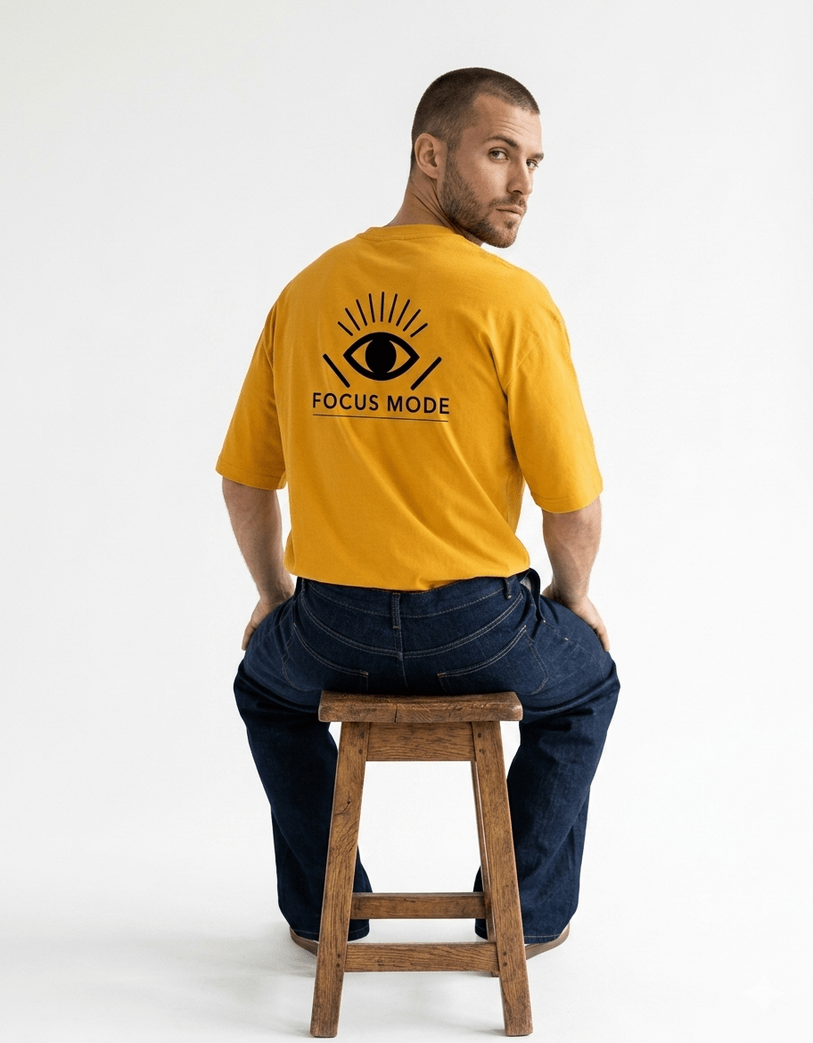 Focus Mode Oversized T-Shirt – Eye Graphic | 240 GSM Premium Cotton - | Shivors