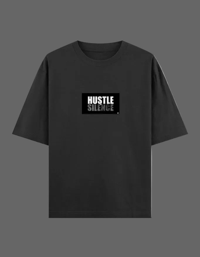 Hustle in Silence Oversized T-Shirt – 240 GSM Premium Cotton - | Shivors