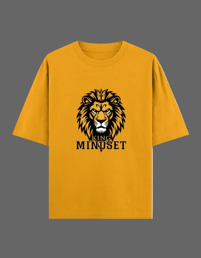King Mindset Oversized T-Shirt – Lion Graphic | 240 GSM Premium Cotton - | Shivors