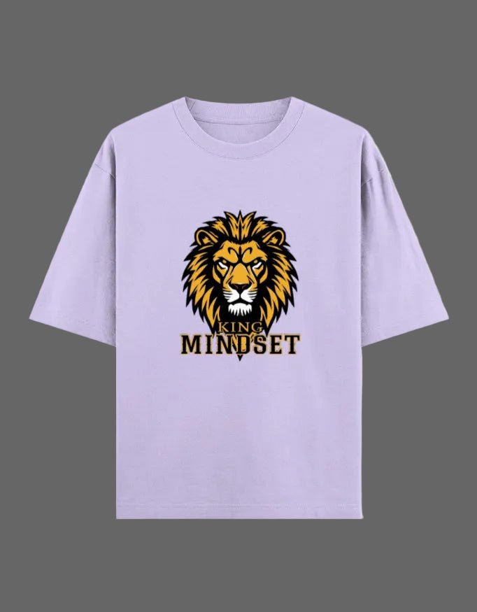 King Mindset Oversized T-Shirt – Lion Graphic | 240 GSM Premium Cotton - | Shivors