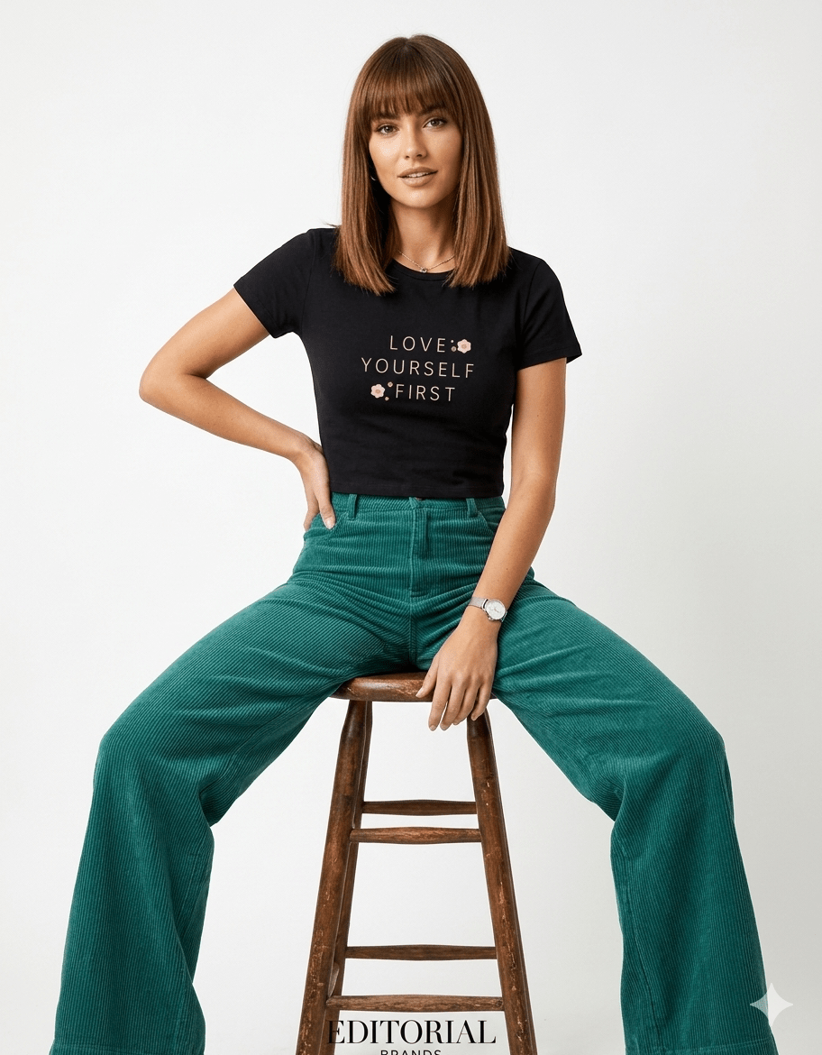 Love Yourself Baby Tee – 240 GSM Cotton Spandex Crop Top - | Shivors