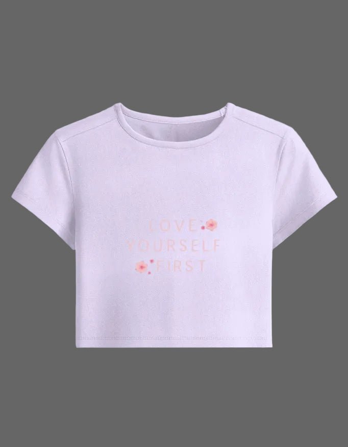 Love Yourself Baby Tee – 240 GSM Cotton Spandex Crop Top - | Shivors