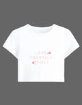 Love Yourself Baby Tee – 240 GSM Cotton Spandex Crop Top - | Shivors