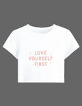 Love Yourself First Baby Tee – Aesthetic Edition | 240 GSM - | Shivors