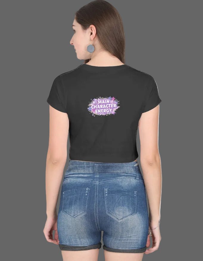 Main Character Energy Crop Top – 180 GSM Premium Cotton - | Shivors