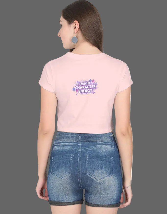 Main Character Energy Crop Top – 180 GSM Premium Cotton - | Shivors