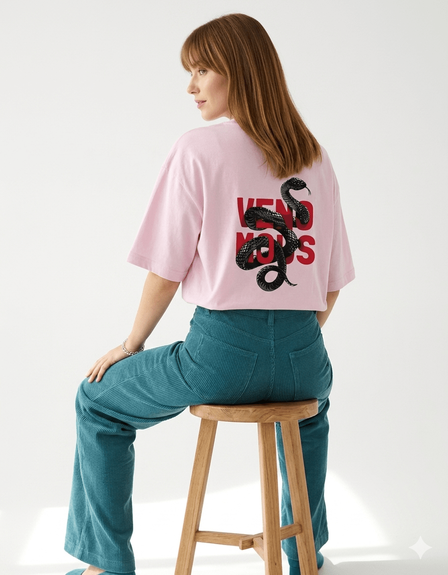 Move Different Oversized T-Shirt – Venomous Snake Edition | 240 GSM Premium Cotton - | Shivors