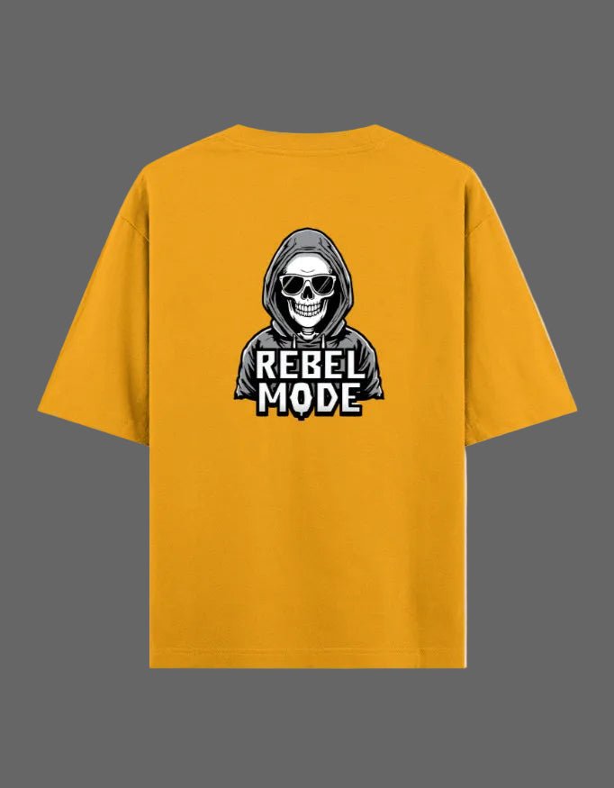 Rebel Mode Oversized T-Shirt – Skeleton Streetwear | 240 GSM Premium Cotton - | Shivors