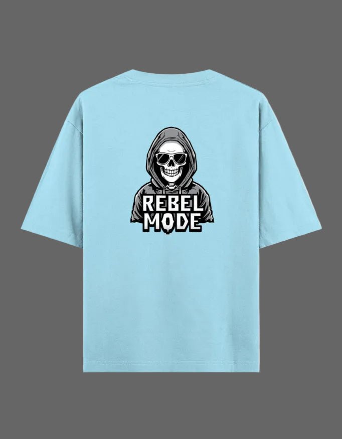 Rebel Mode Oversized T-Shirt – Skeleton Streetwear | 240 GSM Premium Cotton - | Shivors
