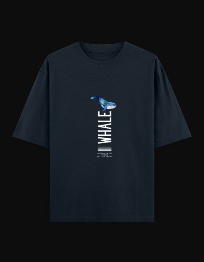 Shivors “Deep Blue” Oversized T-Shirt – Whale Graphic Edition - | Shivors
