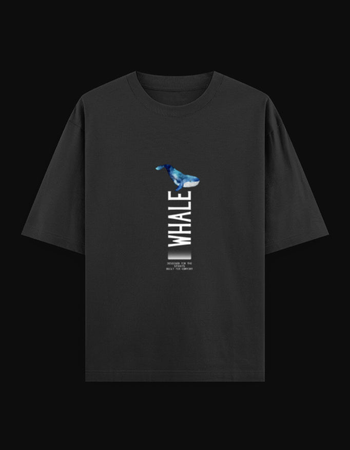 Shivors “Deep Blue” Oversized T-Shirt – Whale Graphic Edition - | Shivors
