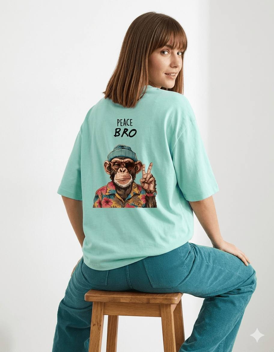 Shivors “Peace Bro” Oversized T-Shirt – Funny Monkey Streetwear - | Shivors