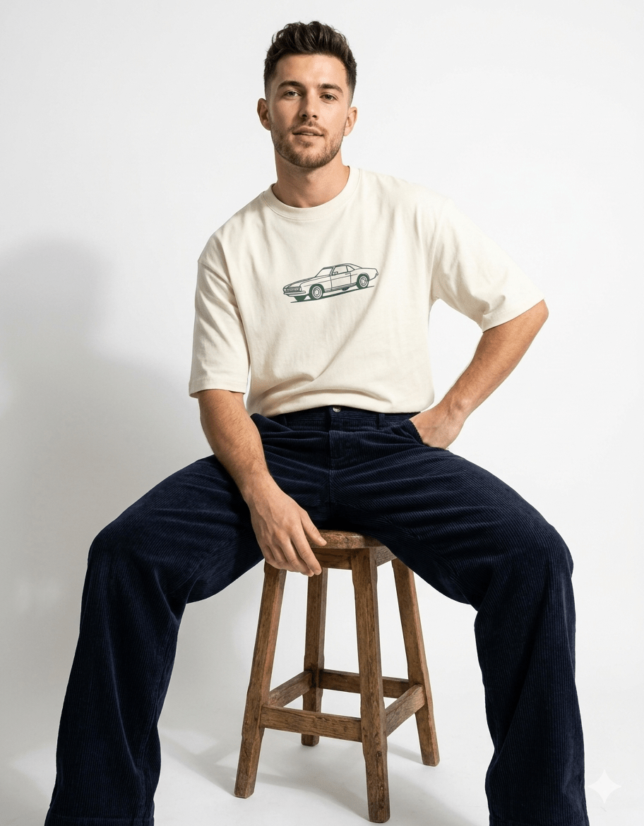 Shivors Vintage Motion Oversized T-Shirt – Retro Car Edition - | Shivors