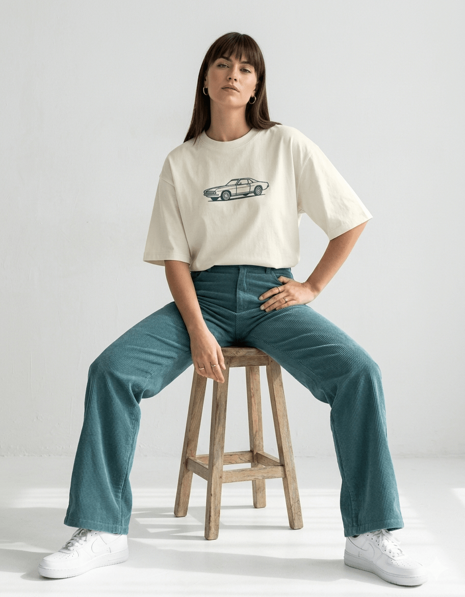 Shivors Vintage Motion Oversized T-Shirt – Retro Car Edition - | Shivors