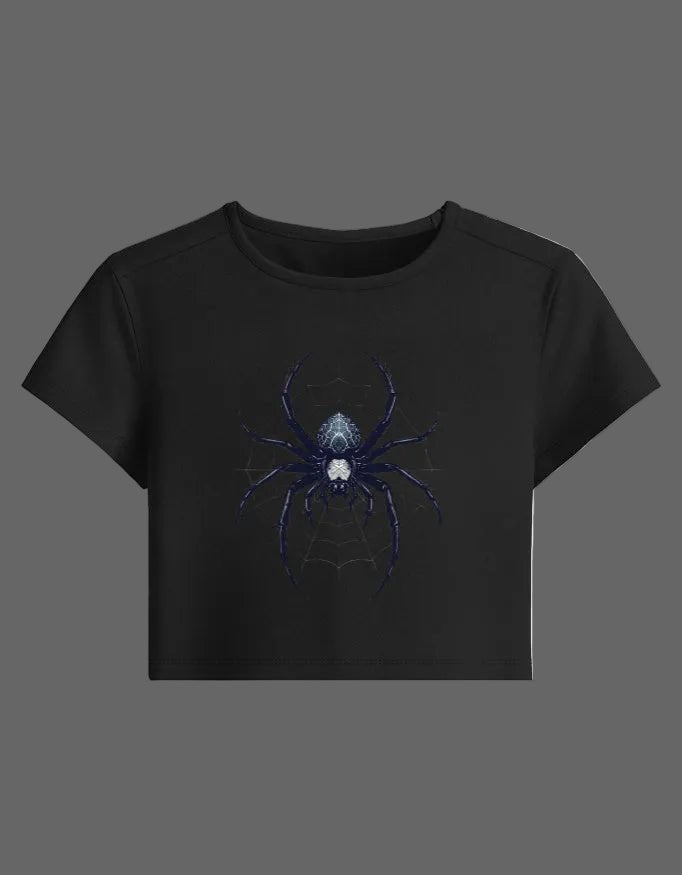 Spider Baby Tee – Dark Aesthetic Spider Edition | 240 GSM - | Shivors