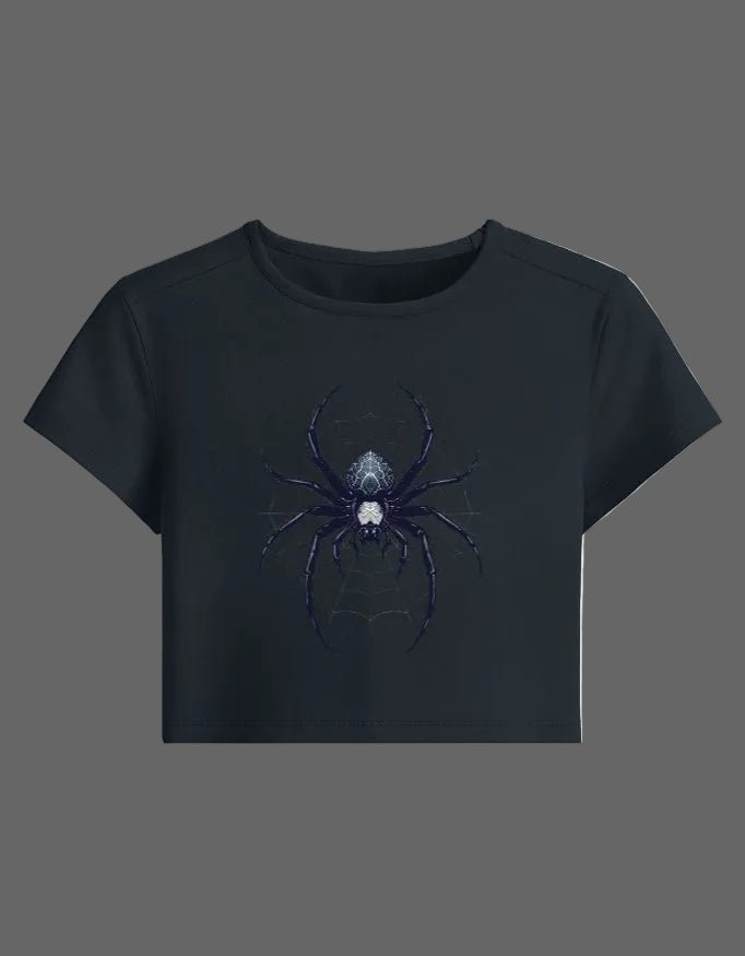Spider Baby Tee – Dark Aesthetic Spider Edition | 240 GSM - | Shivors